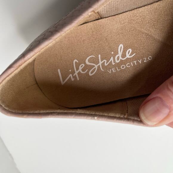 Life Stride Velocity 2.0 Pink Faux Snakeskin Leather Zee Slip On Flat Loafer 9.5 - Picture 11 of 11